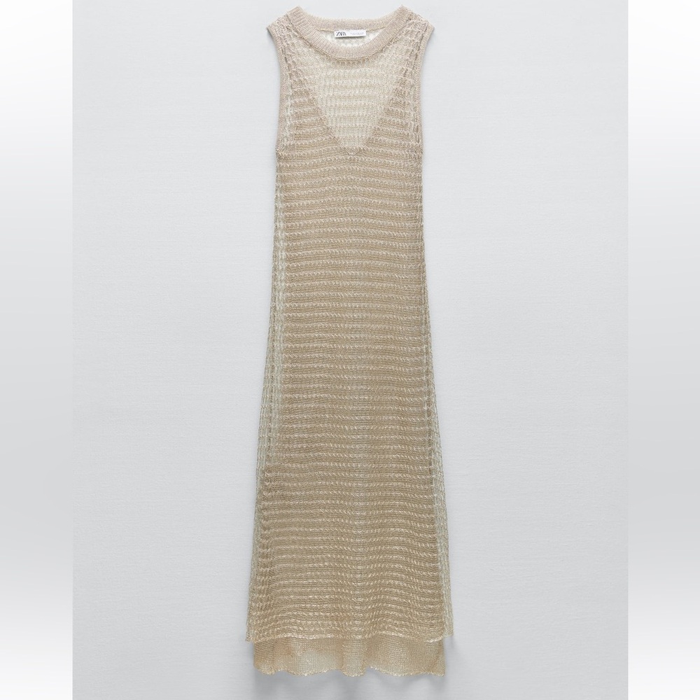 Zara knit dress // gold // size Medium